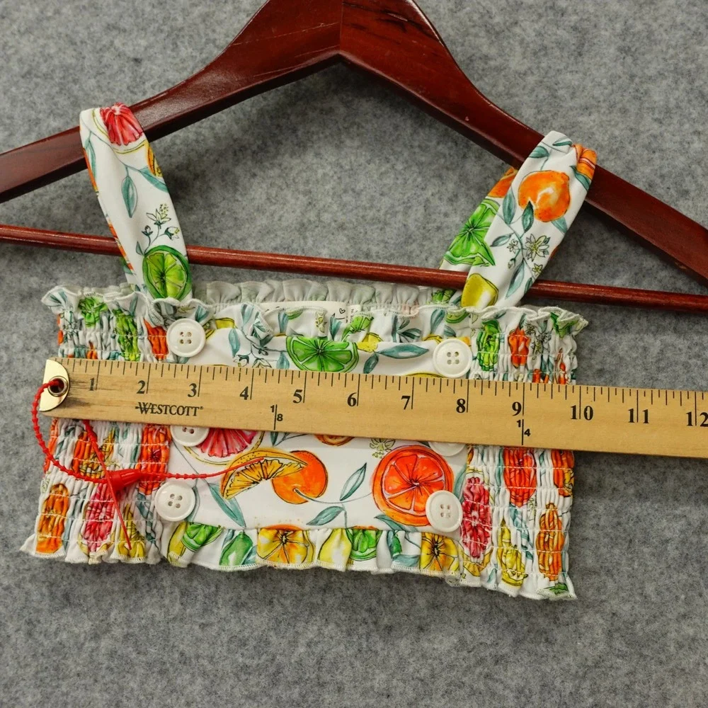 Citrus Cottage Swim Top Girls 5T White Fruit Smock Summer Resort FOR LOVE LEMONS